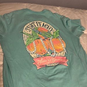 Just Peachy Lauren James pocket tee